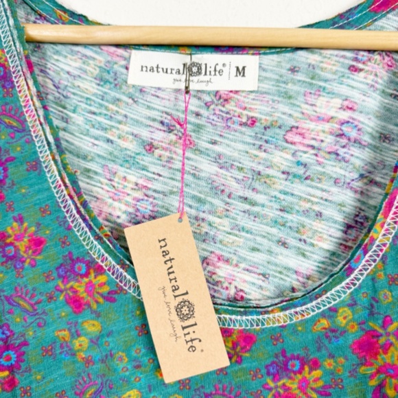 Natural Life Hangout Floral Cotton Midi Dress Size Medium - Picture 3 of 6